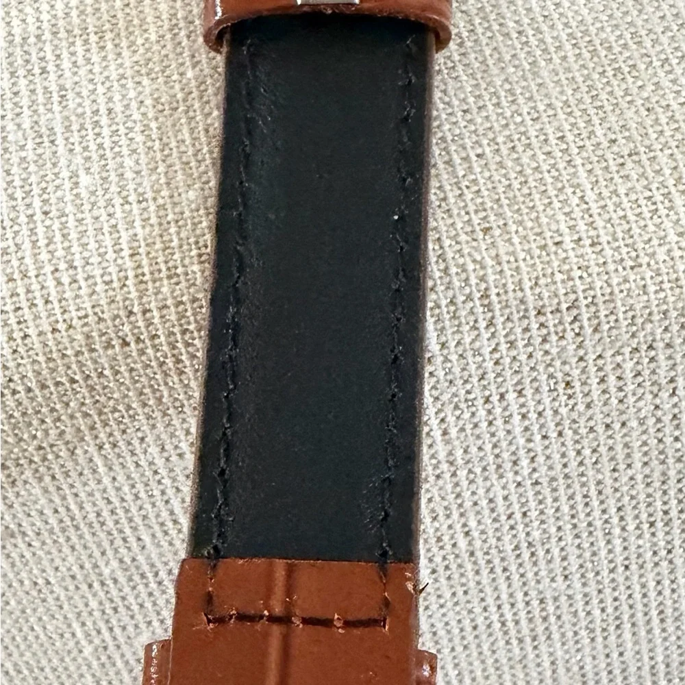 Croton Black Leather Watch Strap - works just put new battery in it.